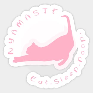 Yoga Nyamaste Pink Cat Sticker